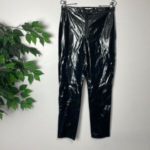 🖤 H&M black patent faux leather vinyl slim cigarette pants 90s y2k 2000s 🖤